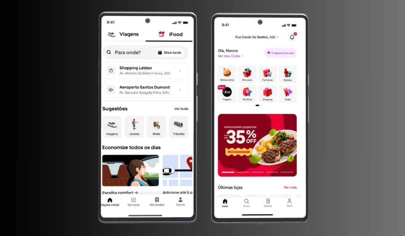 iFood e Uber anunciam parceria inovadora em aplicativo no Brasil