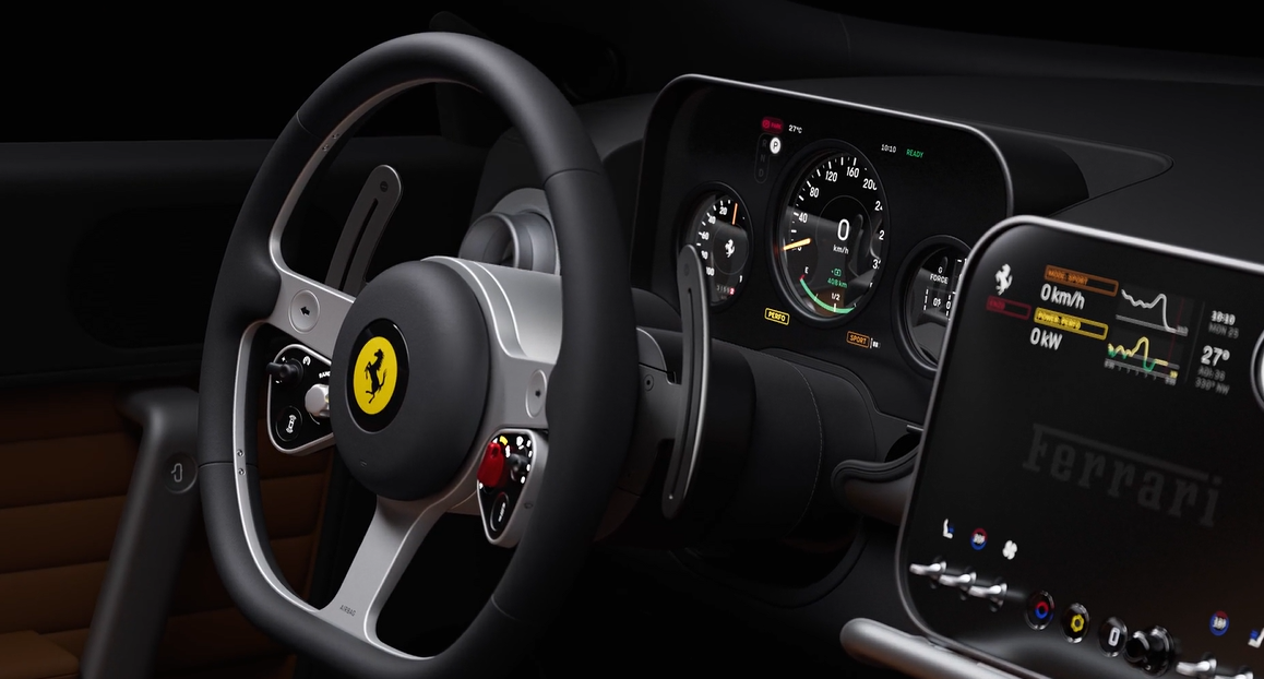 Ferrari apresenta o nome e o design interno de seu primeiro veículo totalmente elétrico
